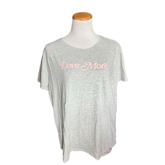 Womens Nine West Love More Gray Soft Spun Graphic Tee Shirt - Sz XXL - Picture 1 of 2